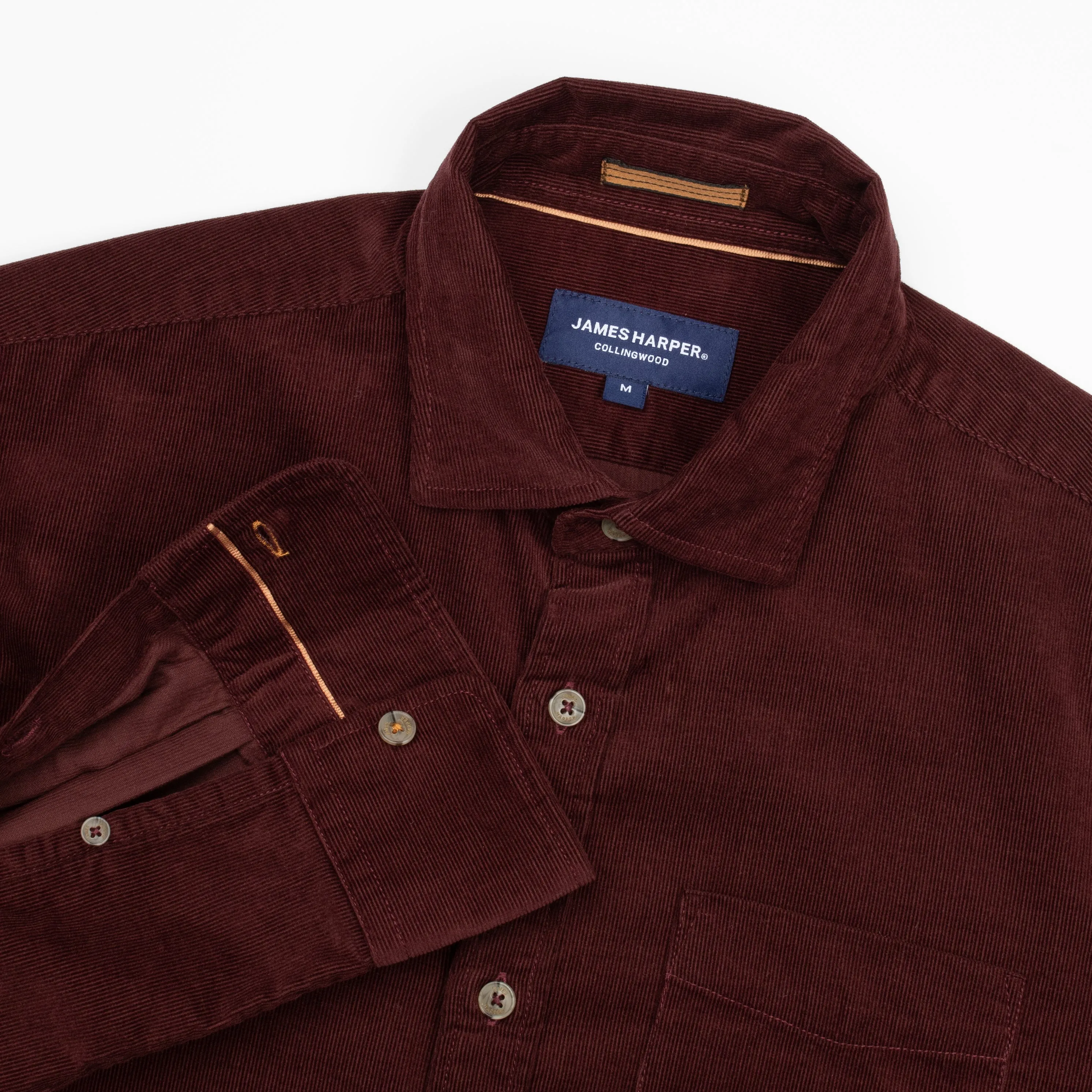 Wine Cotton Corduroy Shirt