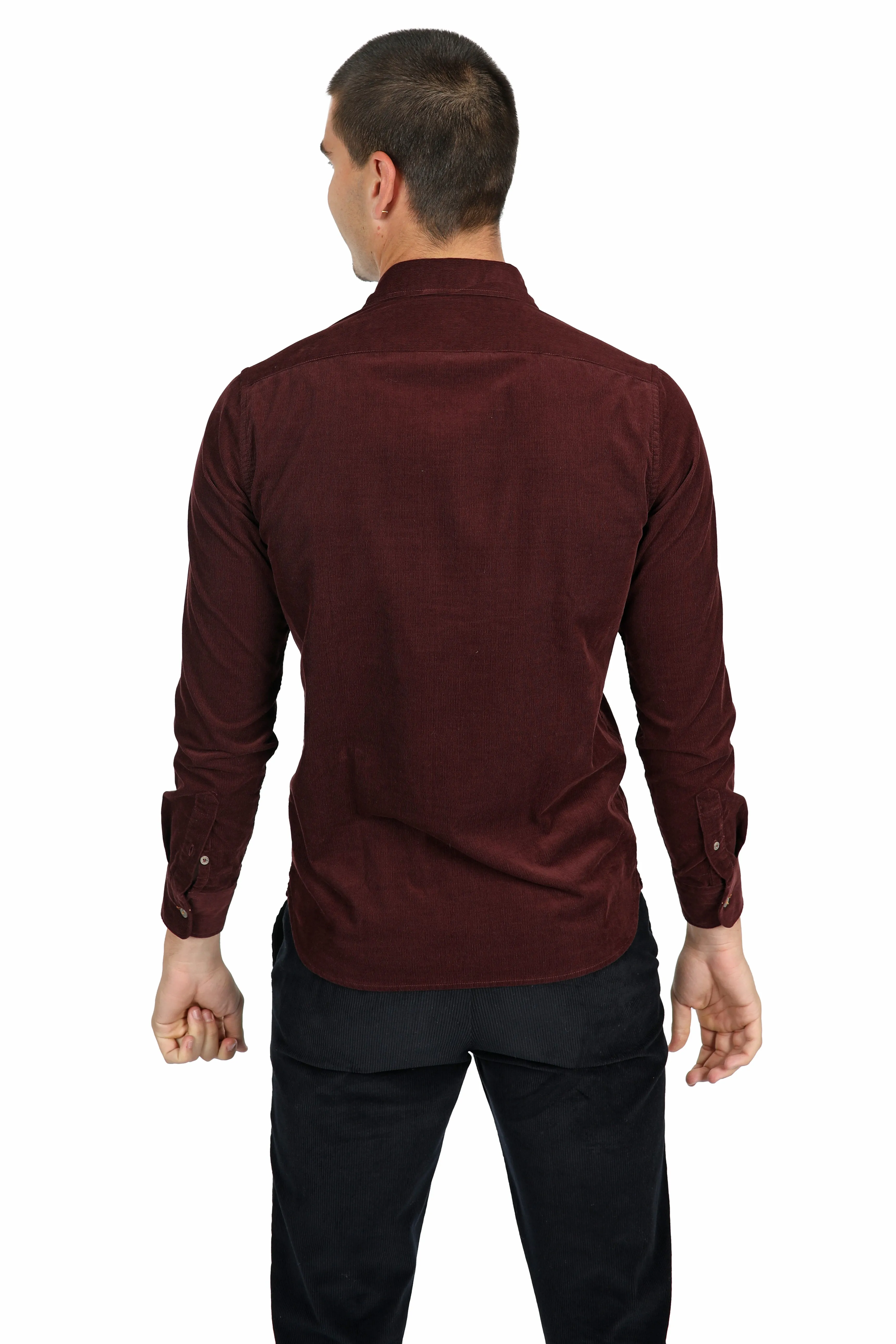 Wine Cotton Corduroy Shirt