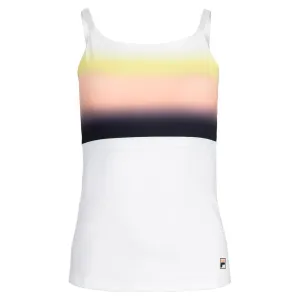 Women's Backspin Cami Tennis Tank White and Sunset