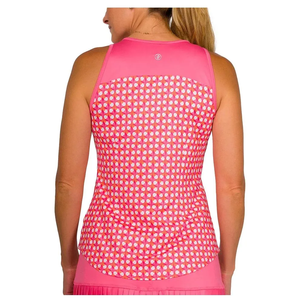 Women's Keyhole Tennis Tank Tonal Diamond