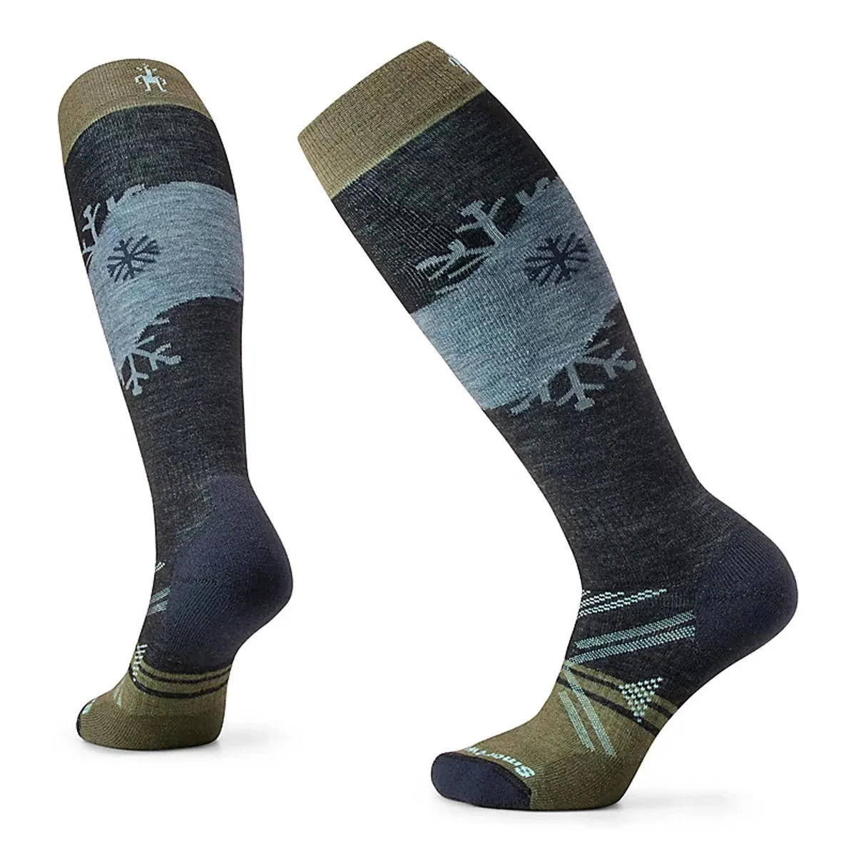 Women's Ski Full Cushion Snowpocalypse Pattern Over The Calf Socks