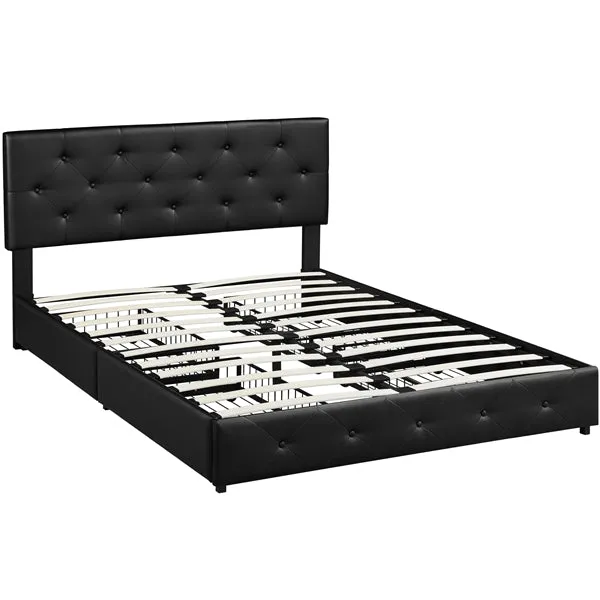 Yaheetech Queen Upholstered Platform Bed Frame